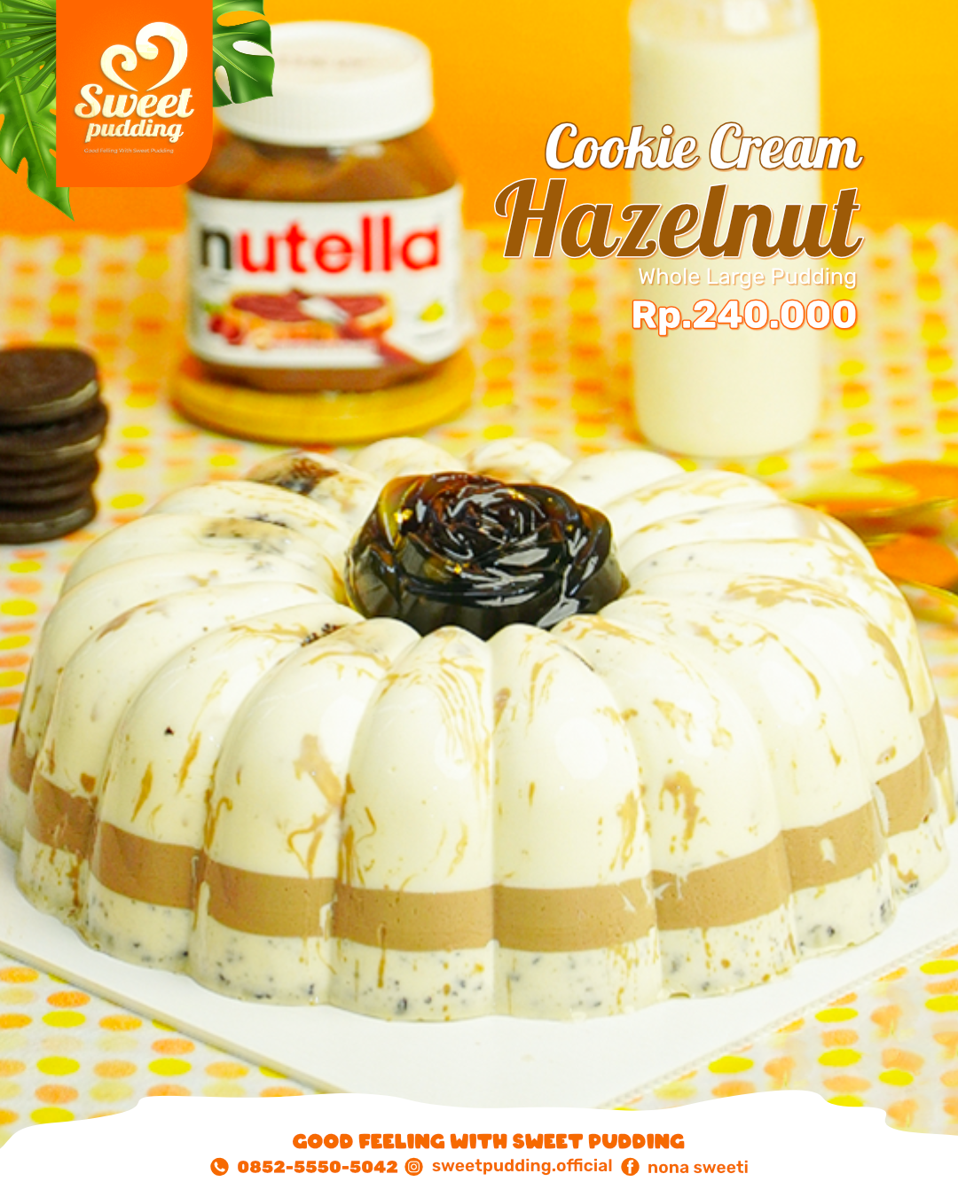 Pudding cookie cream hazelnut